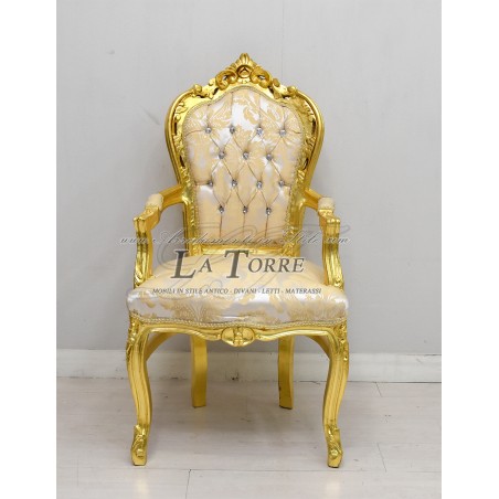 Still Louis XV Baroque Empire Gold Damast Stoffsessel AL2729