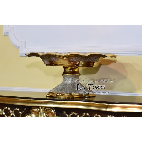 Handbemaltes Porzellantablett, Konfettihalter, goldenes Tischgesteck, Ornament, Po02