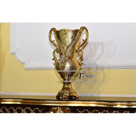 Porcelain with Swarovski Amphora vase Flower holder cup with gold handles Po12
