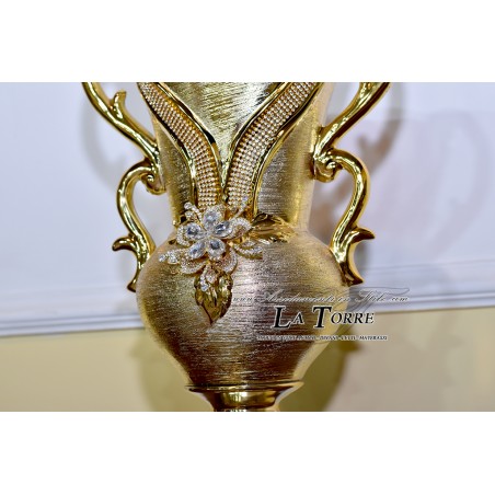 Porcelain with Swarovski Amphora vase Flower holder cup with gold handles Po12