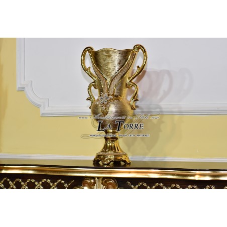 Porcelain with Swarovski Amphora vase Flower holder cup with gold handles Po12
