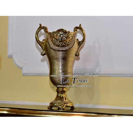 Swarovski porcelain Amphora vase Flower holder cup with gold handles Po16