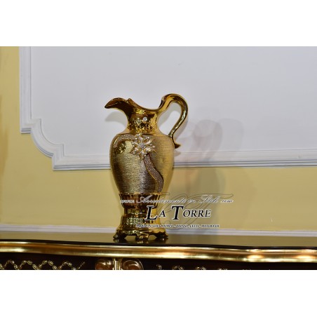Porcellana Swarovski Vaso anfora Portafiori brocca con manici oro Po17