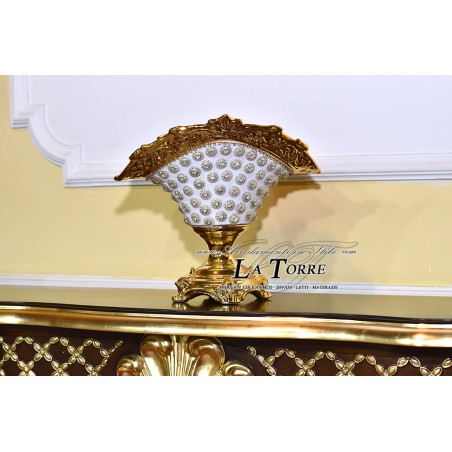 Porcelain potiche sugared almonds holder white gold swarovski centerpiece ZO02