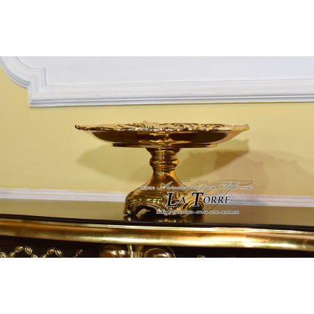 Porcelain sugared almond holder tray backsplash centerpiece white gold Z04