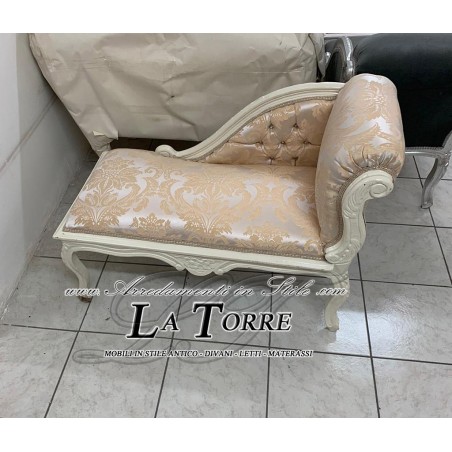 Römische Bank, Tagesbett, Sofa, elfenbeinfarbener Damaststoff K85