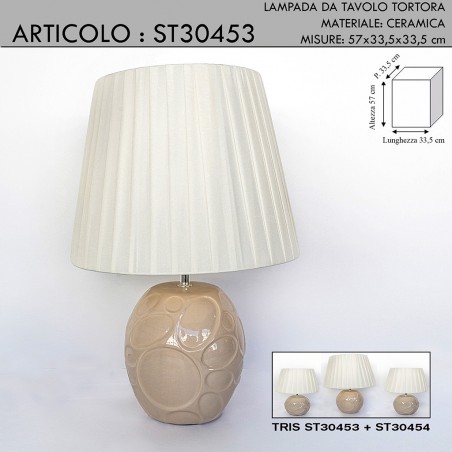 Taubengraue Keramik-Tischleuchte, modernes klassisches Licht H57 abatjour ST30453