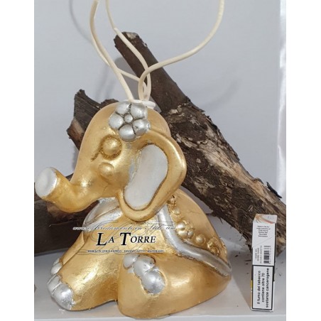 Goldene Elefanten-Lufterfrischer-Statue aus Silber mit Blattgold, Heimdekorations-Ornament OG354