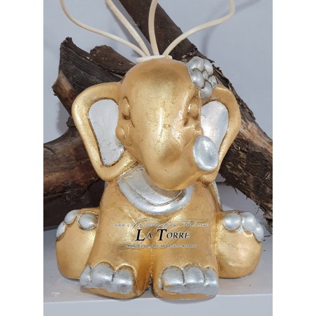 Statua profumatore elefante foglia oro argento soprammobile decorazione casa OG354