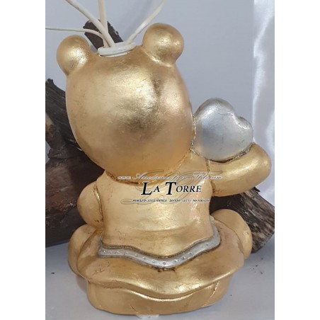 Statua profumatore ippopotamo foglia oro argento soprammobile decorazione casa OG660