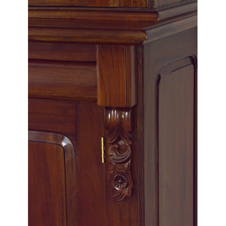 Libreria Annette Stile Inglese vetrina cristalliera credenza ministeriale Presidenziale noce 6 porte 3 cassetti Na36