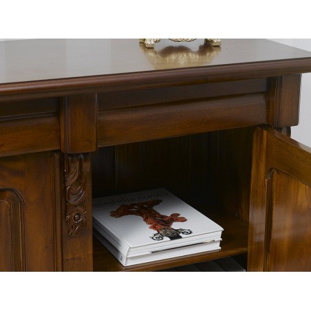 Giselle Sideboard im englischen Stil, Buffet, TV-Ständer, Ministerialschrank, Präsidentenschrank, Walnussholz, 3 Türen, 3