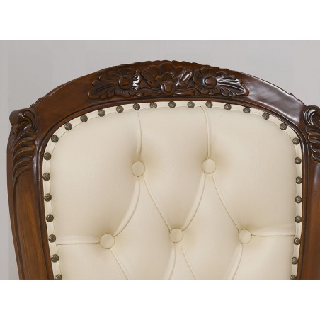 Susan Ministerial Presidential Office Chair Walnut Eco-leather Champagne Na20