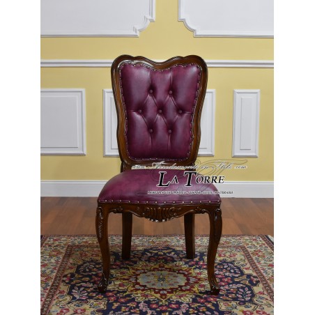 Armchair ministerial office chair Kimberly English presidential walnut burgundy eco-leather Na22
