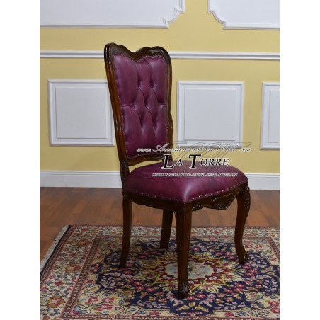 Armchair ministerial office chair Kimberly English presidential walnut burgundy eco-leather Na22