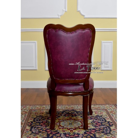 Armchair ministerial office chair Kimberly English presidential walnut burgundy eco-leather Na22