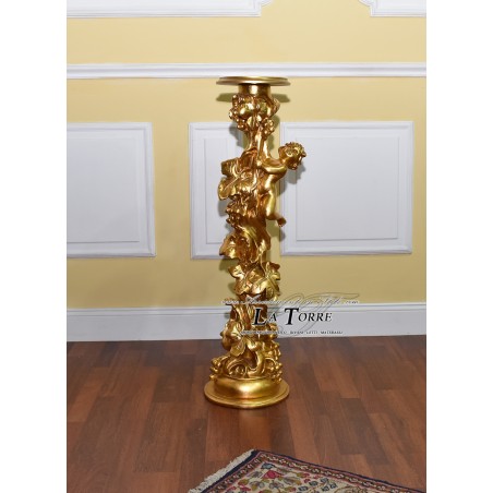 Silik Säulenkapitell Spritzschutz Engel Putto Harz Blattgold Barock R44