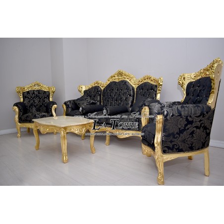 Sofa Armchair Germany coffee table Baroque Gold leaf solid wood AL1242