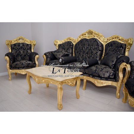 Sofa Armchair Germany coffee table Baroque Gold leaf solid wood AL1242