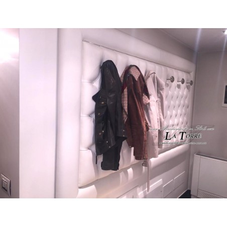 Wandgarderobe, moderner Garderobenständer, Kunstleder oder Samt, jede Farbe, Swarovski