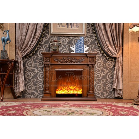 Classic electric fireplace English Baroque solid wood stove walnut 320