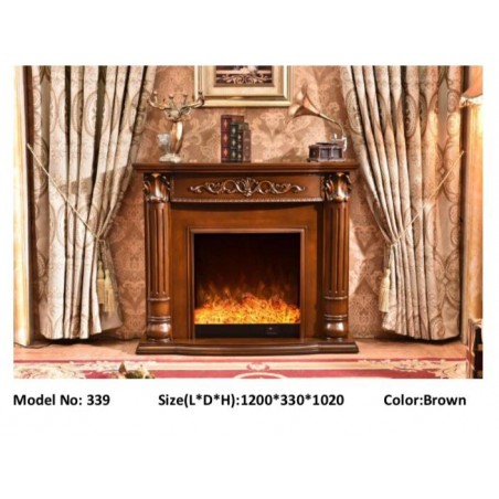Electric fireplace Kamin fireplace solid wood Baroque English walnut 339