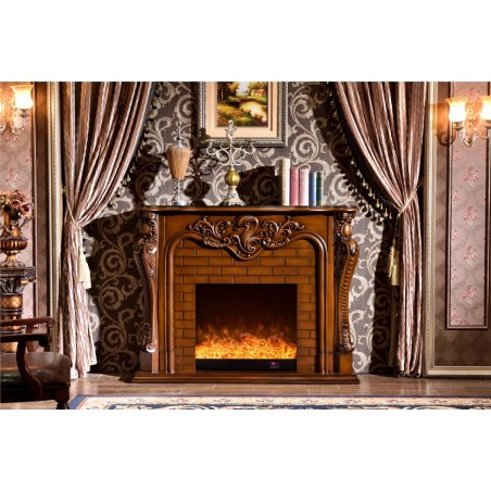 Electric fireplace Kamin fireplace solid wood Baroque English walnut 325B