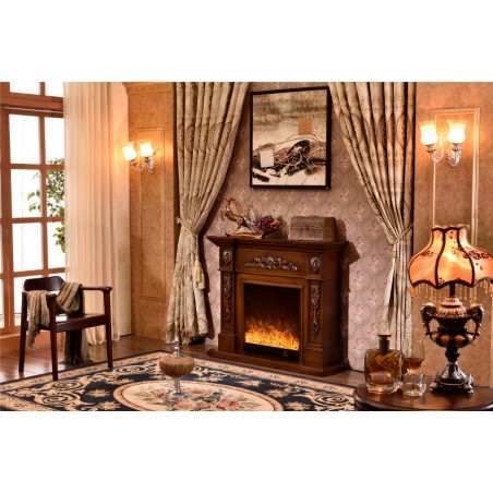 Electric fireplace Kamin fireplace solid wood Baroque English walnut 322S