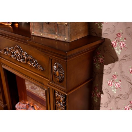 Electric fireplace Kamin fireplace solid wood Baroque English walnut 322S