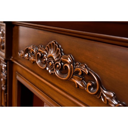 Electric fireplace Kamin fireplace solid wood Baroque English walnut 322S
