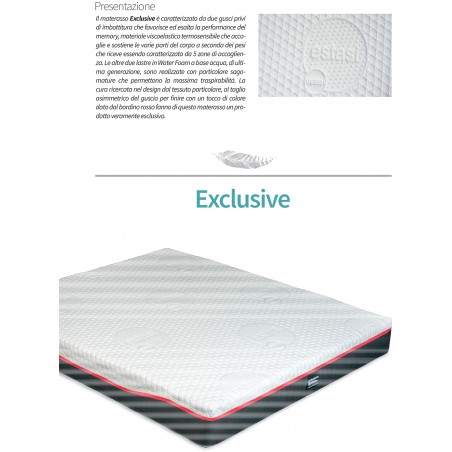 Materasso Exclusive matrimoniale singolo schiuma Memory Foam acquapur anallergico ortopedico