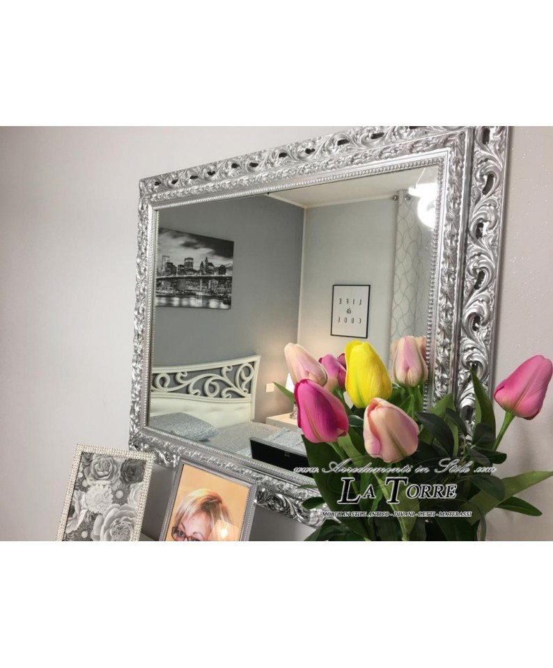 Silver perforated mirror