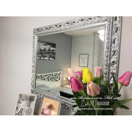 Silver perforated mirror