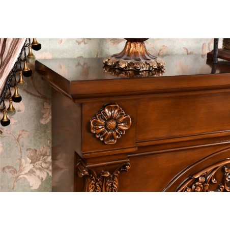 Electric fireplace Kamin fireplace solid wood Baroque English walnut 337B