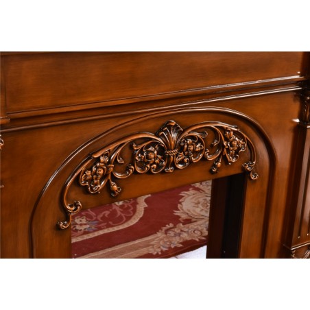 Electric fireplace Kamin fireplace solid wood Baroque English walnut 337B