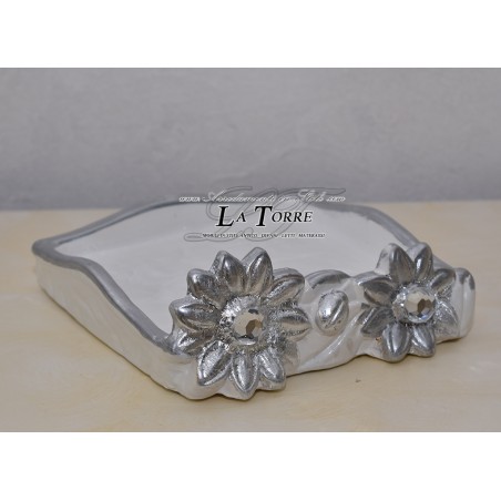 Set 4 pezzi in ceramica portarotolo poggia mestolo porta bicchieri portatovaglioli linea girasole PR45