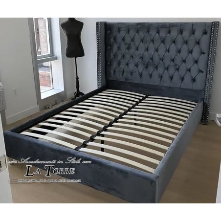 Double container bed Modern eco-leather Marcos velvet