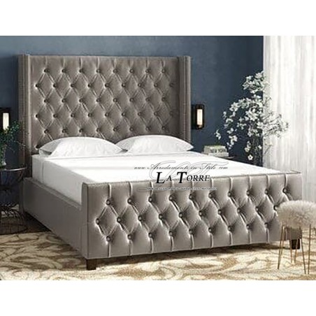 Letto Matrimoniale contenitore Moderno ecopelle vellutino qualsiasi colore Erik