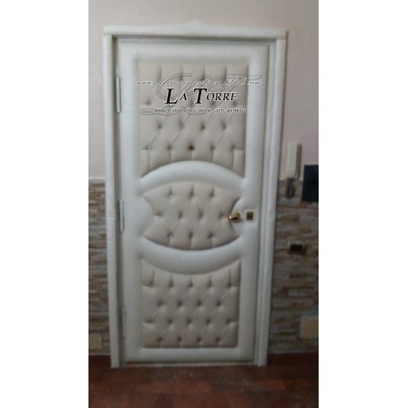 Pannello rivestimento porta capitonnè ecopelle o vellutino bicolore Swarovski RE09