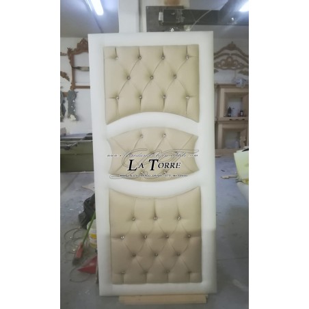 Pannello rivestimento porta capitonnè ecopelle o vellutino bicolore Swarovski RE09