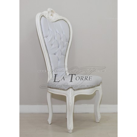 Louis XV Barock-Thronsessel Love Chair H 135 Weißes Öko-Leder AL08
