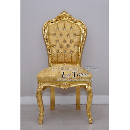 Still Louis XV Baroque Empire Gold Armchair Chair with Virginia Gold Fabric AL1826