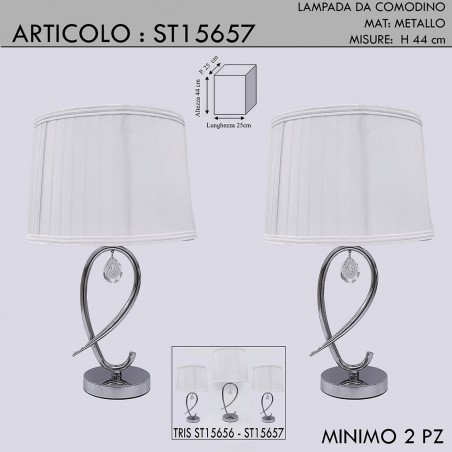 Table lamp 2pcs modern classic crystal light chrome H43 abatjour 15618
