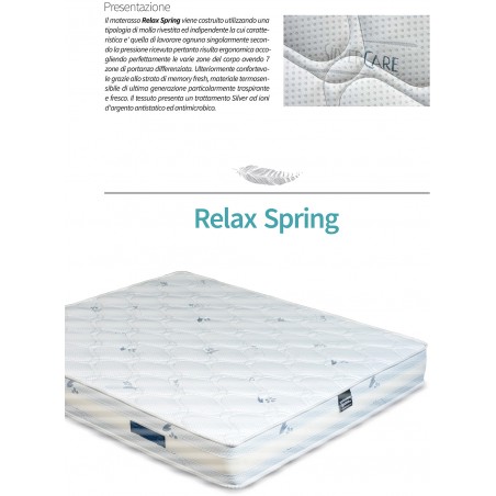 Relax Spring Doppel-Einzelmatratze mit unabhängigen Federn und hypoallergenem orthopädischem Memory-Schaum.