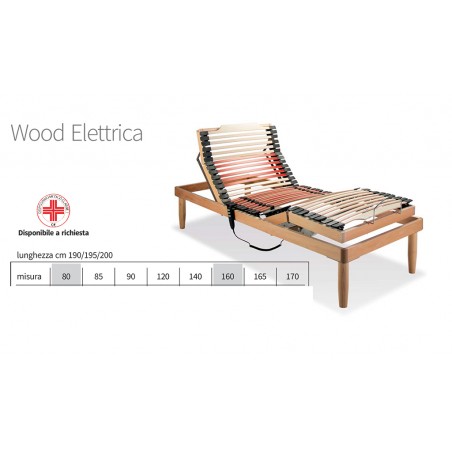 Elektrisches Doppel-Einzelbettgestell aus Holz mit orthopädischen Holzlatten