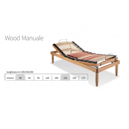 Manuelles Doppelbettgestell aus Holz mit orthopädischen Holzlatten