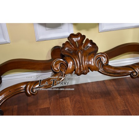 Console Entrance Luigi Filippo Neapolitan Style 800 Walnut Cream Marble 130 cm Na05