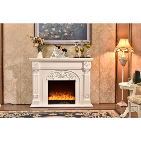 Electric fireplace Kamin fireplace solid wood Baroque English ivory 337B