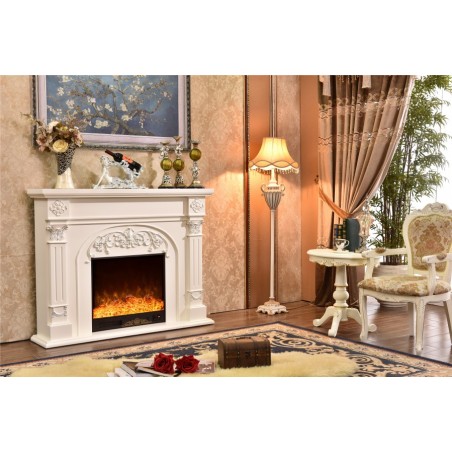 Electric fireplace Kamin fireplace solid wood Baroque English ivory 337B