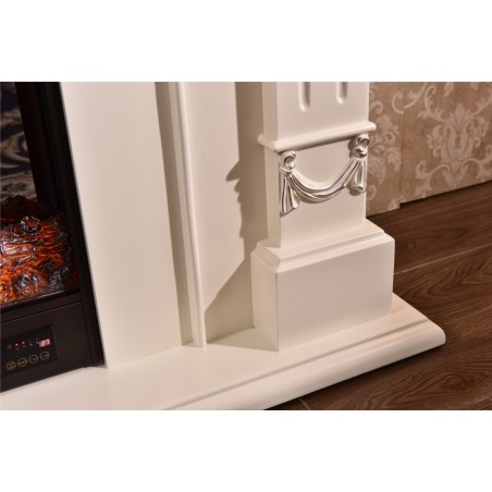 Electric fireplace Kamin fireplace solid wood Baroque English ivory 337B
